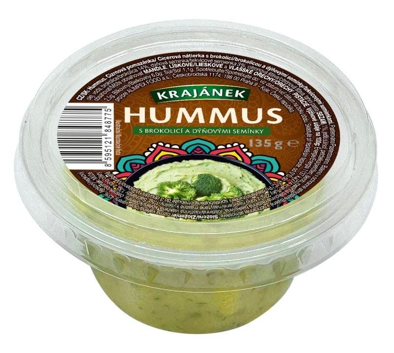 Krajánek Hummus s brokolicí a dýňovými semínky, 135 g