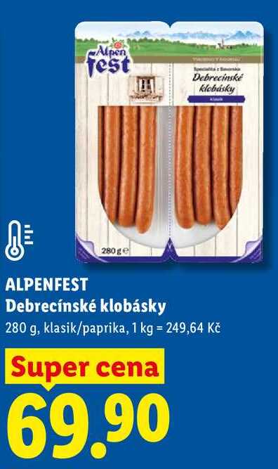 ALPENFEST 280ge Debrecínské klobásky, 280 g