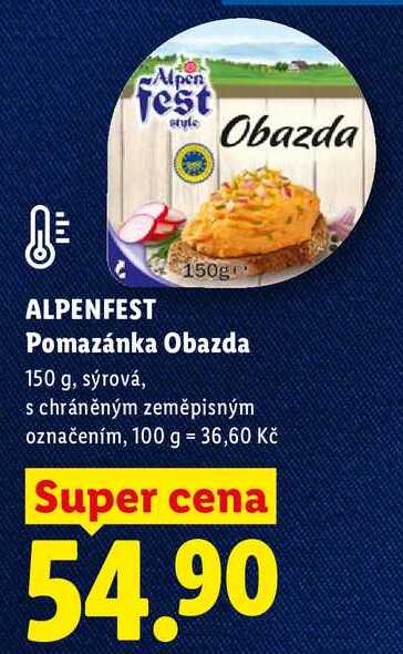 ALPENFEST Pomazánka Obazda, 150 g