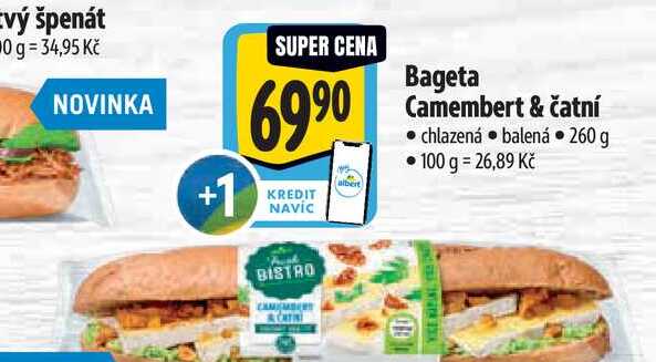 Bageta Camembert & čatní 260 g