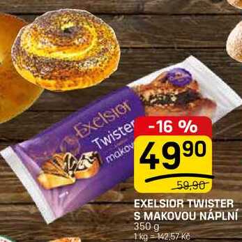 EXELSIOR TWISTER S MAKOVOU NÁPLNÍ 350 g