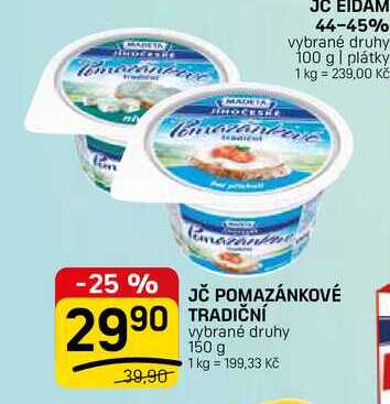 JČ POMAZÁNKOVÉ TRADIČNÍ vybrané druhy 150 g