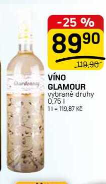 VÍNO GLAMOUR vybrané druhy 0,75l