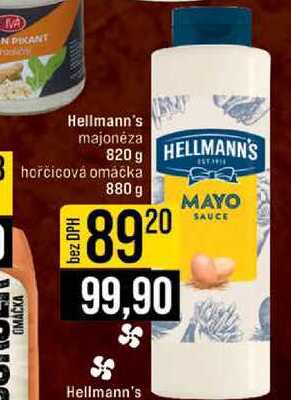 Hellmann's majonéza 820 g hořčicová omáčka 880 g