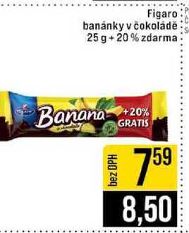 Figaro banánky v čokoládě 25 g+20% zdarma