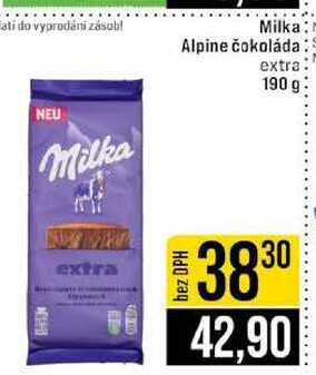 Milka Alpine čokoláda extra 190 g 