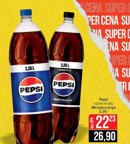 Pepsi různé druhy Mirinda orange 2,25l