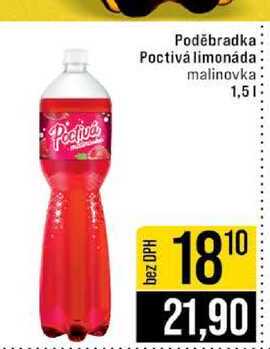 Poděbradka Poctivá limonáda malinovka 1,5l
