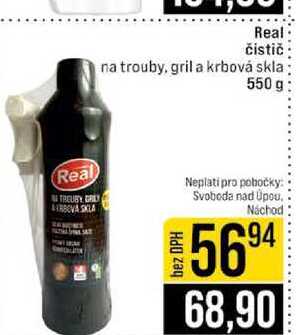 Real čistič na trouby, gril a krbová skla 550 g