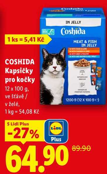 COSHIDA Kapsičky pro kočky, 12 x 100 g