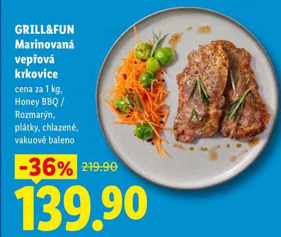 GRILL&FUN Marinovaná vepřová krkovice, cena za 1 kg