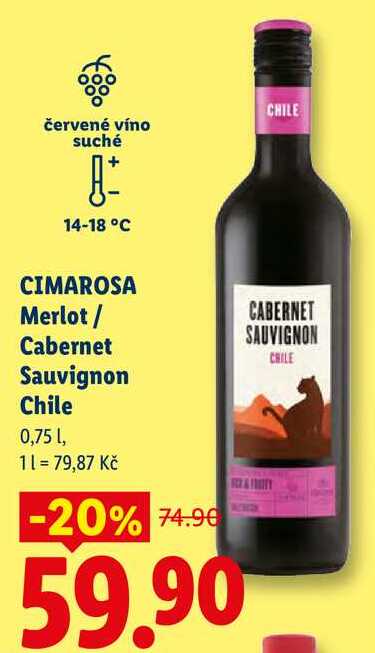 CIMAROSA Merlot/Cabernet Sauvignon Chile, 0,75 l