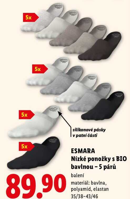 ESMARA Nízké ponožky s BIO bavlnou - 5 párů