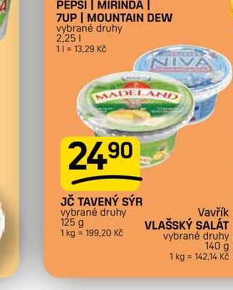 JČ TAVENÝ SÝR vybrané druhy 125 g