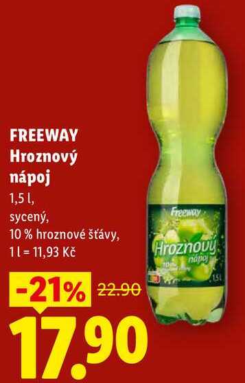 FREEWAY Hroznový nápoj, 1,5 1