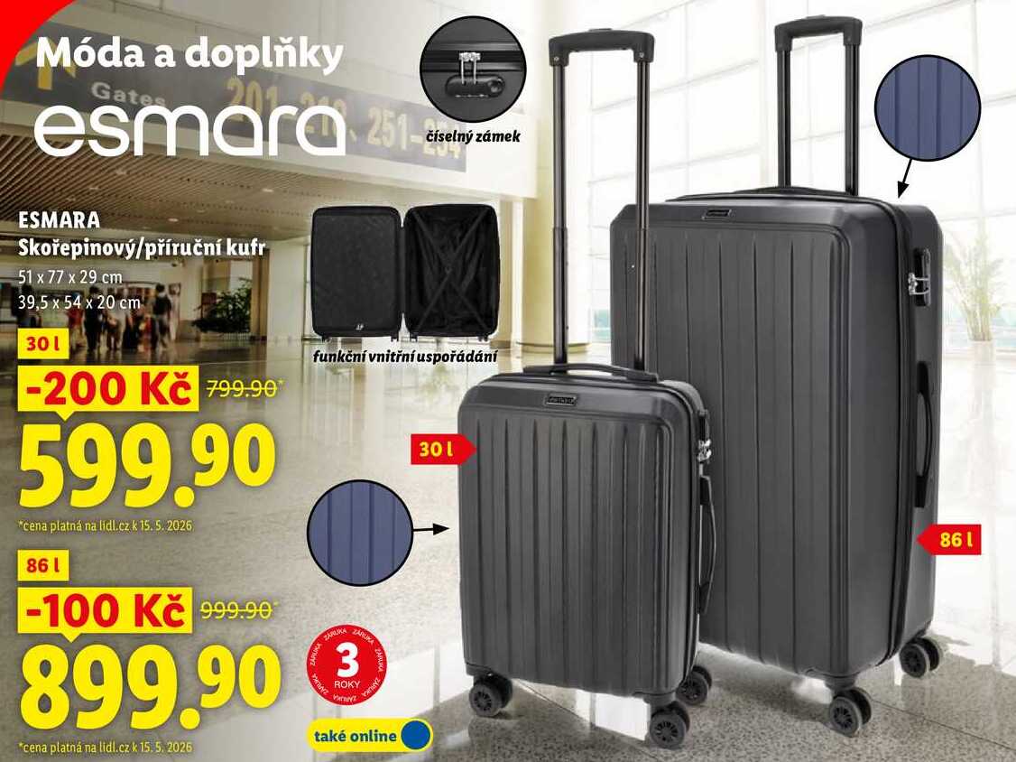ESMARA Skořepinový/příruční kufr