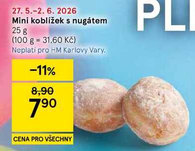 Mini koblížek s nugátem, 25 g  
