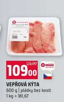 VEPŘOVÁ KÝTA 600 g plátky bez kosti