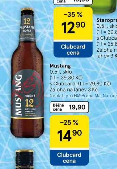 Mustang, 0.5 l, sklo 