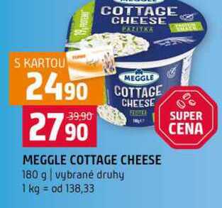 MEGGLE COTTAGE CHEESE 180 g vybrané druhy