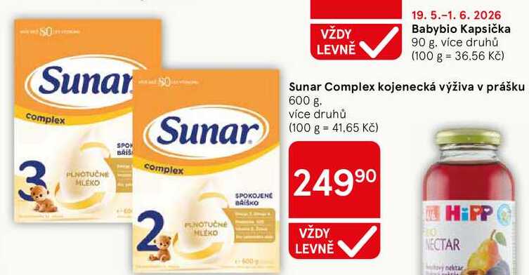 Sunar Complex kojenecká výživa v prášku, 600 g 
