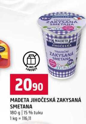 MADETA JIHOČESKÁ ZAKYSANÁ SMETANA 180 g 15% tuku