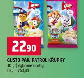 GUSTO PAW PATROL KRUPKY 30 g vybrané druhy