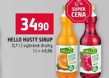 HELLO HUSTÝ SIRUP 0,7l vybrané druhy