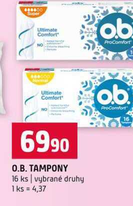 O.B. TAMPONY 16 ks vybrané druhy