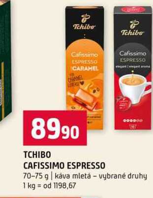 TCHIBO CAFISSIMO ESPRESSO 70-75 g káva mletá vybrané druhy