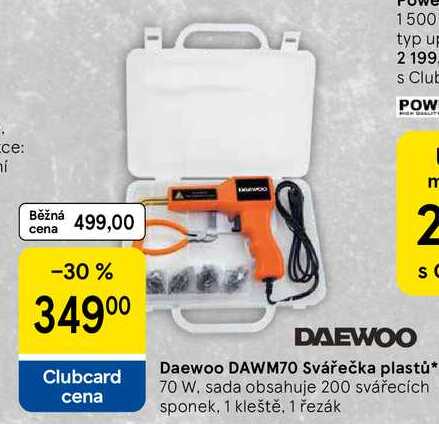 Daewoo DAWM70 Svářečka plastů, 70 W, sada obsahuje 200 svářecích sponek, 1 kleště, 1 řezák 