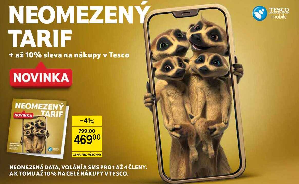 NEOMEZENÝ TARIF + až 10% sleva na nákupy v Tesco