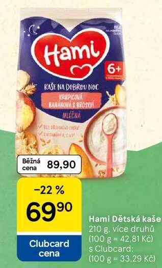 Hami Dětská kaše, 210 g. více druhů