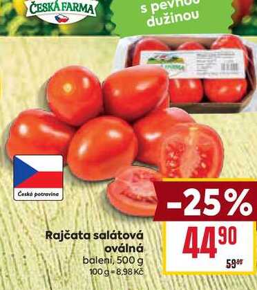 Rajčata salátová oválná baleni, 500 g