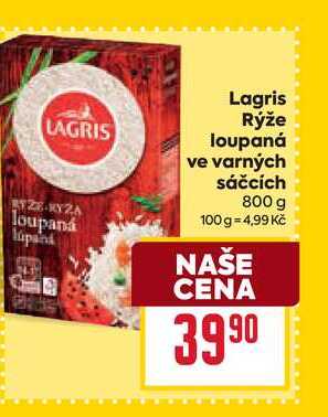 Lagris Rýže loupaná ve varných sáčcích 800 g 