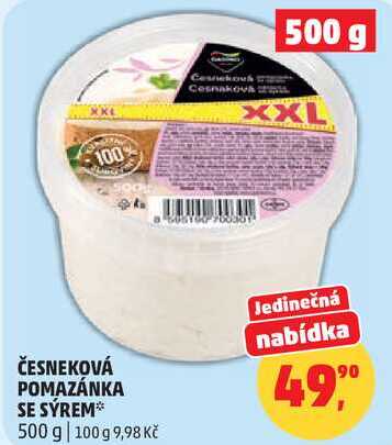 ČESNEKOVÁ POMAZÁNKA SE SÝREM, 500 g