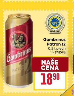 Gambrinus Patron 12 0,51, plech