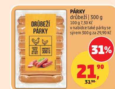 PÁRKY drůbeží, 300 g