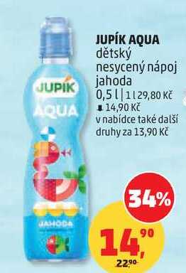 JUPÍK AQUA dětský nesycený nápoj jahoda, 0,5 l