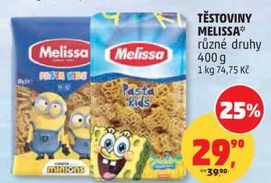 TĚSTOVINY MELISSA různé druhy, 400 g 