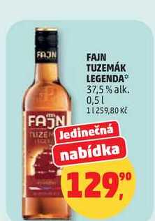 FAJN TUZEMÁK LEGENDA 37,5% alk., 0,5 l