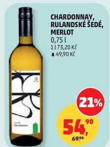 CHARDONNAY, RULANDSKÉ ŠEDÉ, MERLOT, 0,75 l