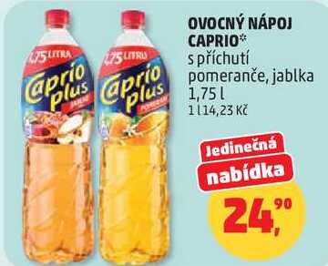 CAPRIO ovocný nápoj s příchutí pomeranče, 1,75 l 