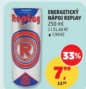 ENERGETICKÝ NÁPOJ REPLAY, 250 ml  