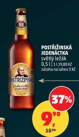 POSTŘIŽINSKÁ JEDENÁCTKA světlý ležák, 0,5 l
