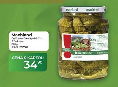 Machland Delikates Okurky 6-9 Cm S Cukrem 670g