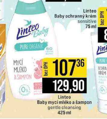 Linteo Baby mycí mléko a šampon gentle cleansing 425 ml