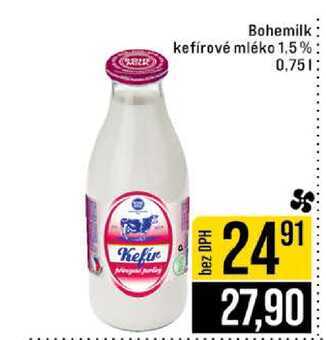 Bohemilk kefírové mléko 1.5% 0,75l