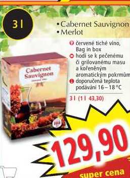 Cabernet Sauvignon, Merlot, 3 l