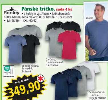 Pánské tričko, sada 4 ks